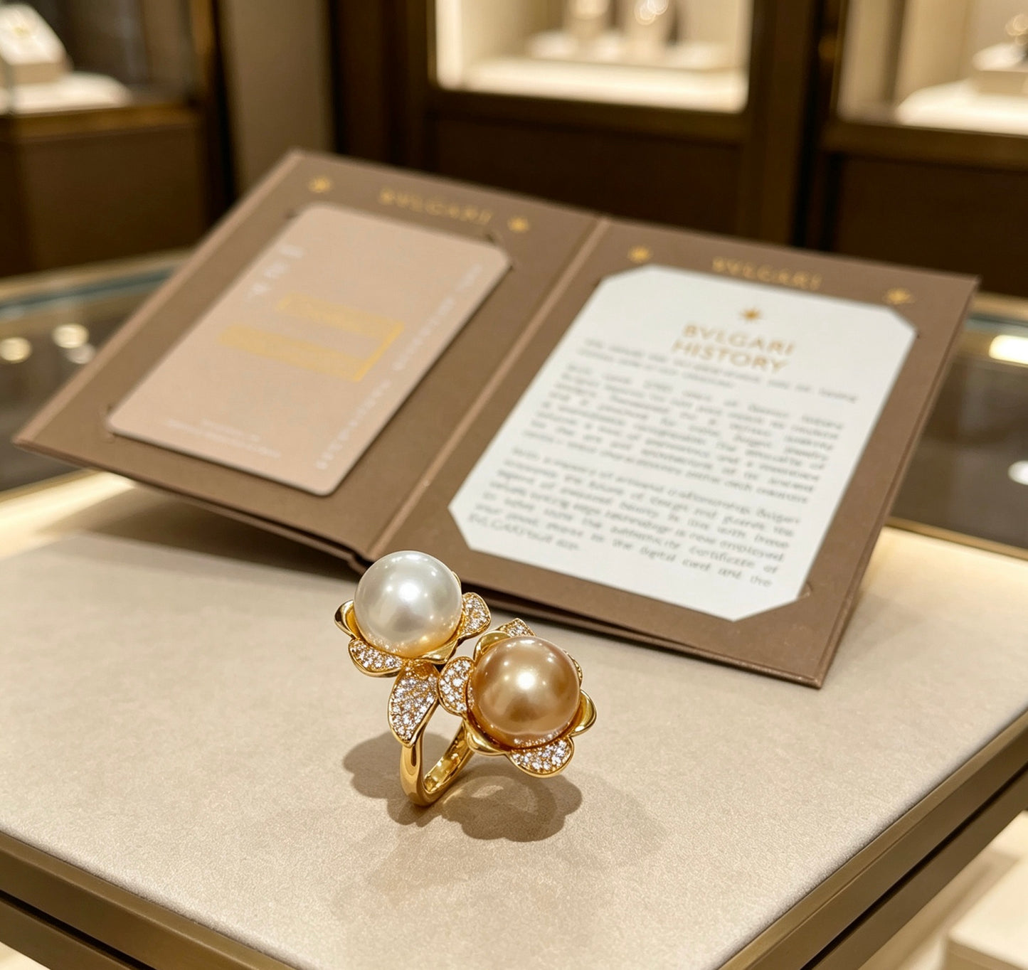 Geometric Emblem Statement Ring in Gold-Tone – Gold Detail main product view