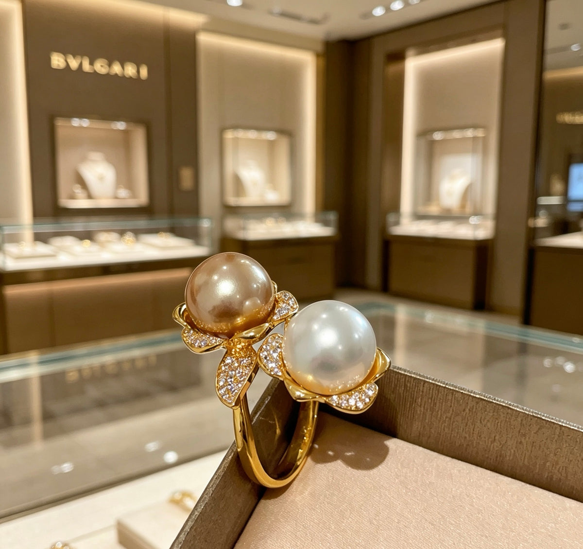 Geometric Emblem Statement Ring in Gold-Tone – Gold Detail main product view
